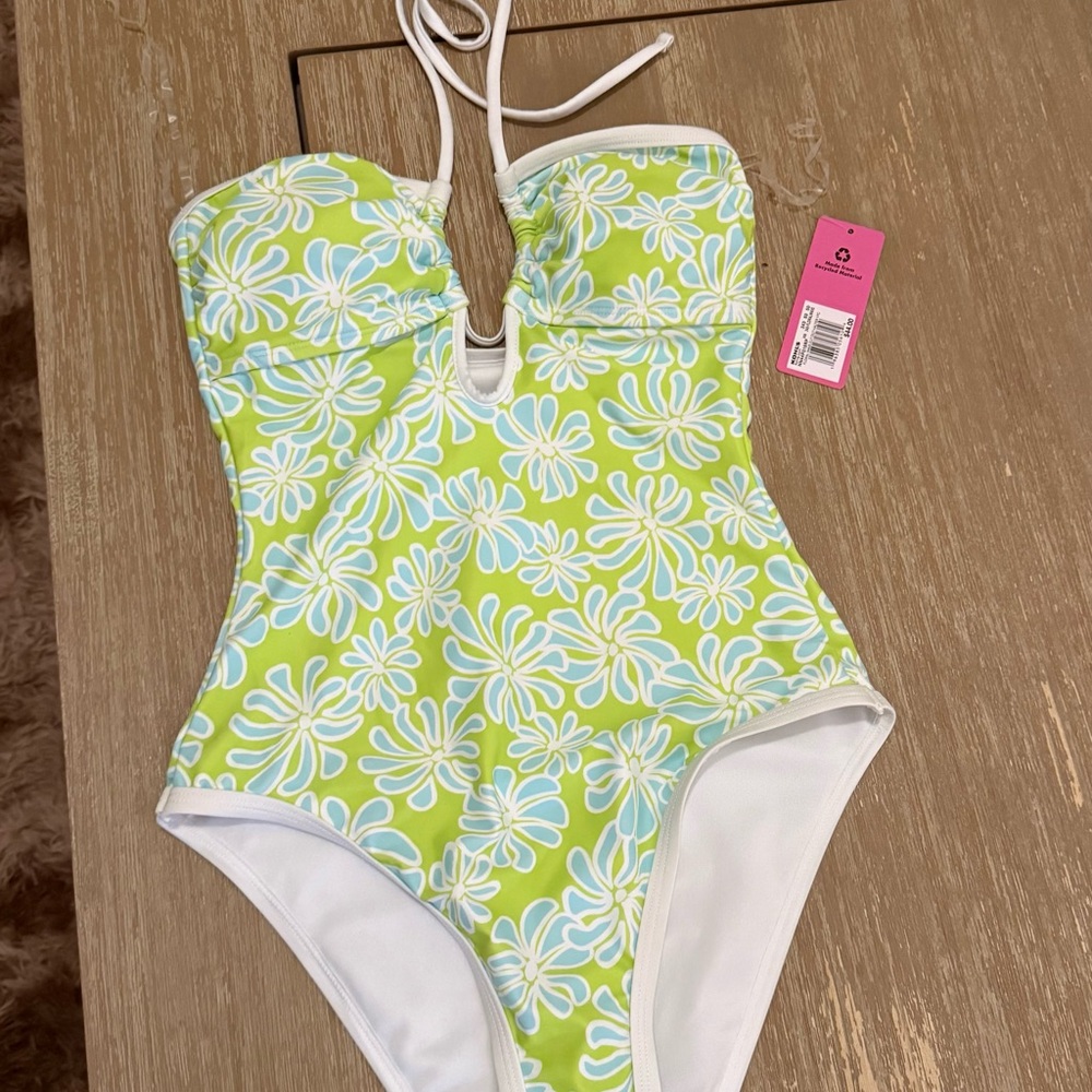 Womans Green Floral Swimsuit